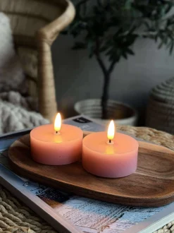 VIAMAJA LED JUMBO Fyrfadslys 2 stk - Rosa voks Discount