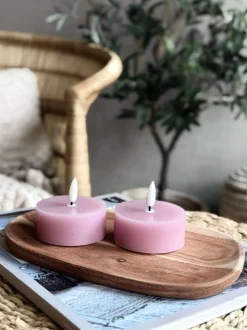 VIAMAJA LED JUMBO Fyrfadslys 2 stk - Rosa voks Discount