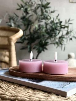 VIAMAJA LED JUMBO Fyrfadslys 2 stk - Rosa voks Discount