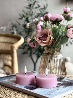 VIAMAJA LED JUMBO Fyrfadslys 2 stk - Rosa voks Discount