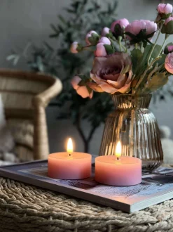 VIAMAJA LED JUMBO Fyrfadslys 2 stk - Rosa voks Discount