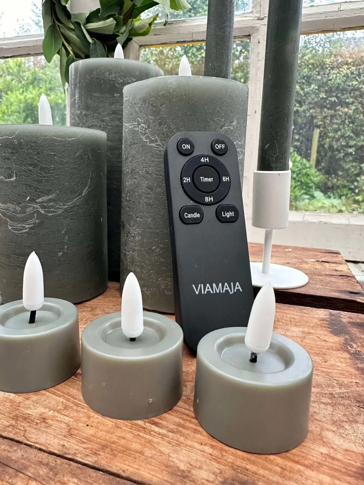 VIAMAJA LED Lys pakke med 9 LED lys - grå/grøn Online