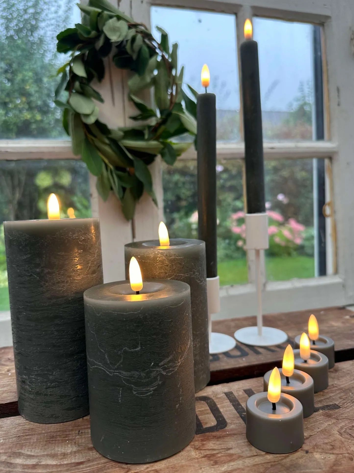 VIAMAJA LED Lys pakke med 9 LED lys - grå/grøn Online