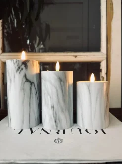 VIAMAJA LED marmor bloklys 15cm Grå Hot