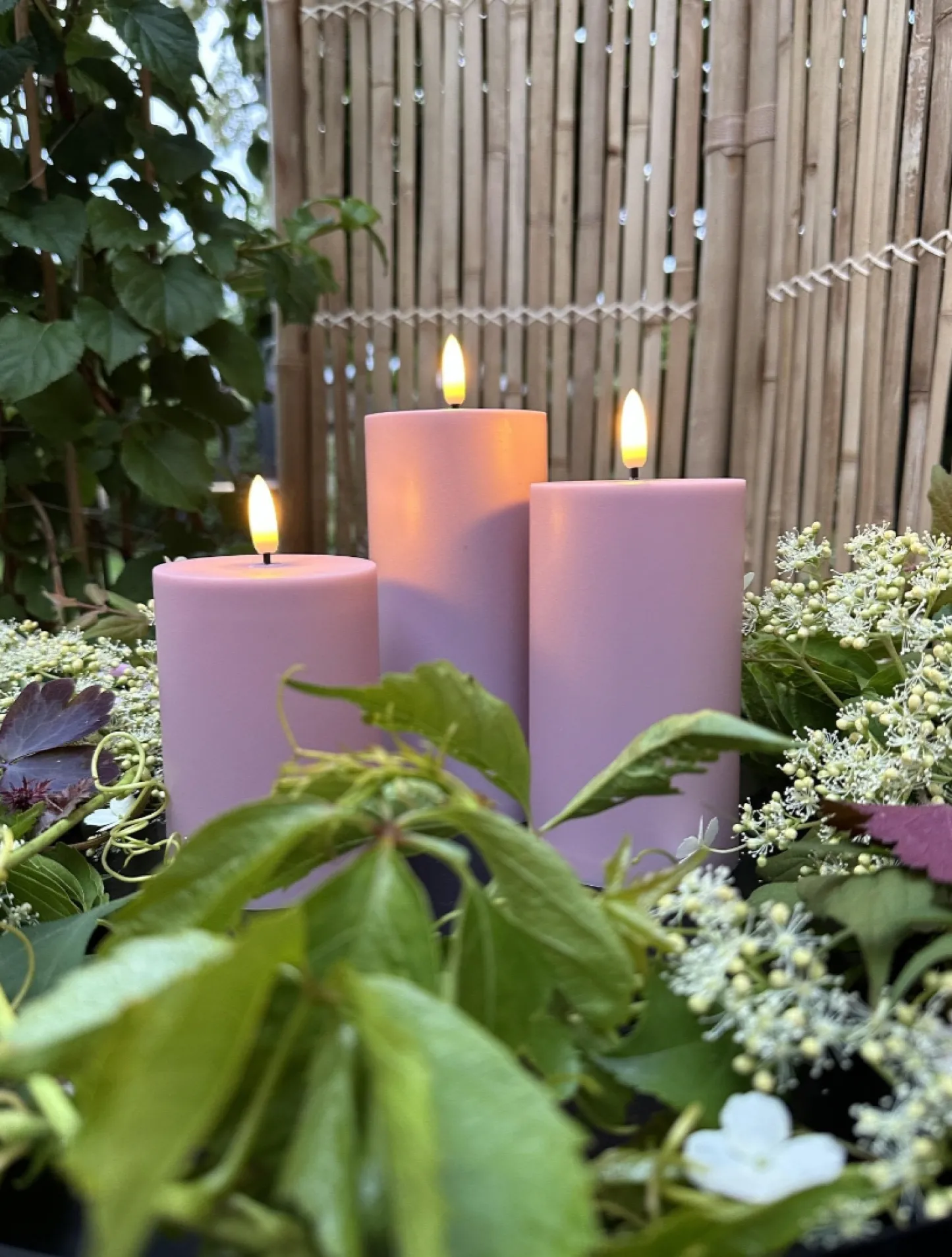 VIAMAJA LED Udendørs Bloklys sæt af 3 stk – Rosa Sale