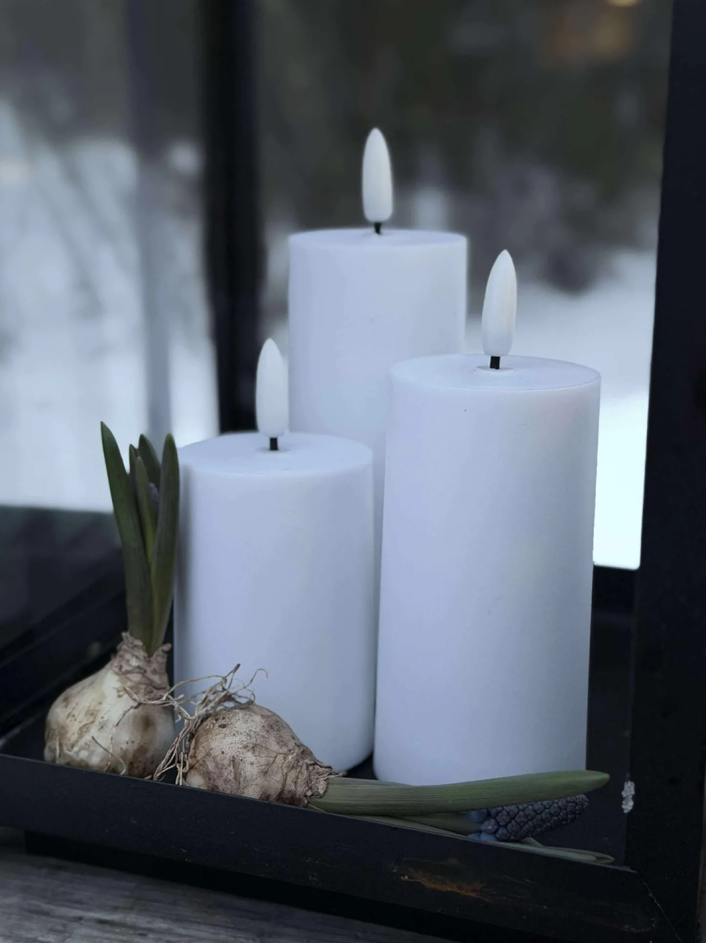 VIAMAJA LED Udendørs Bloklys Sæt af 3 stk - Hvid Outlet