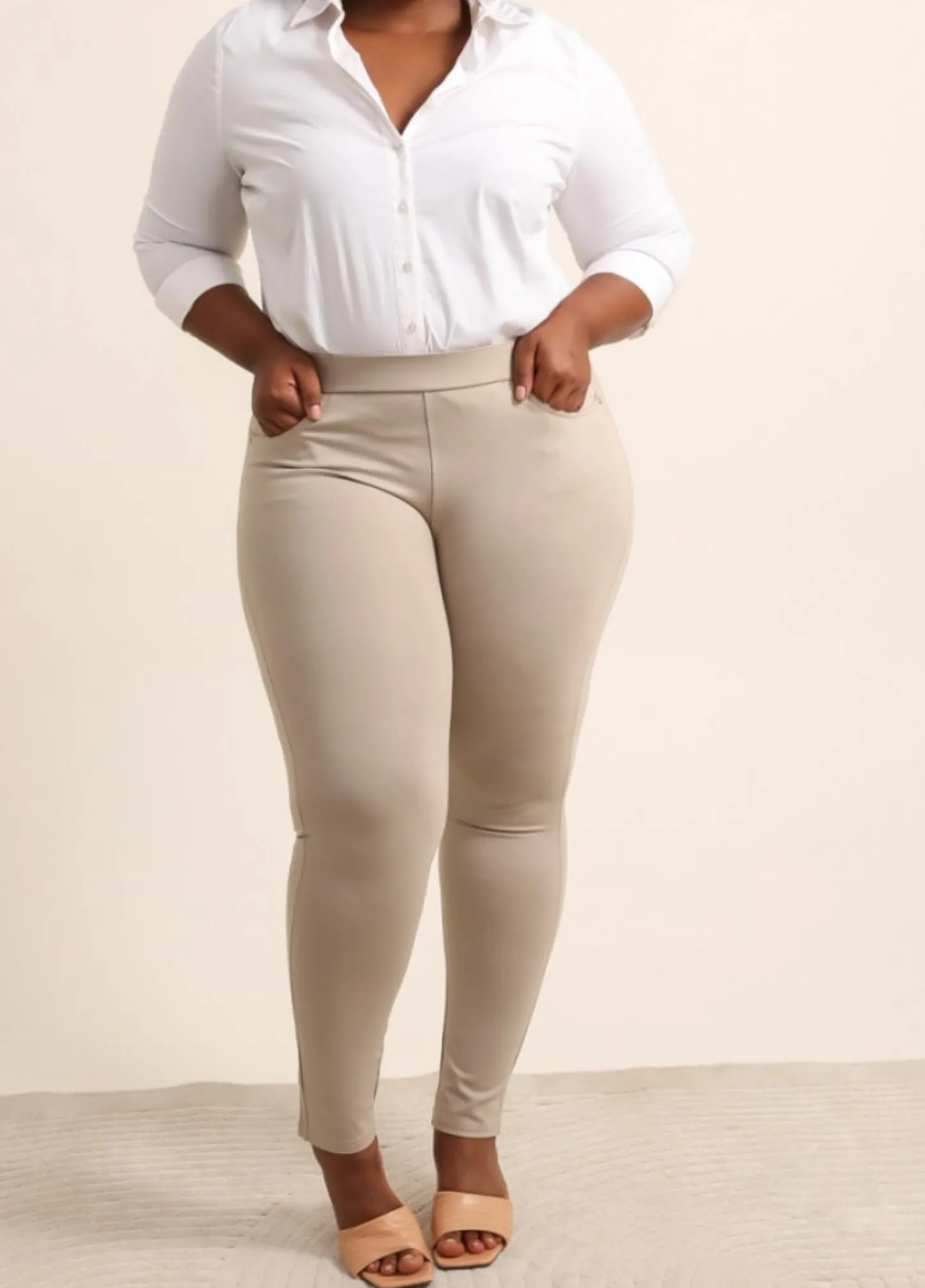 VIAMAJA Leggings Plus size 38-50 Beige Discount