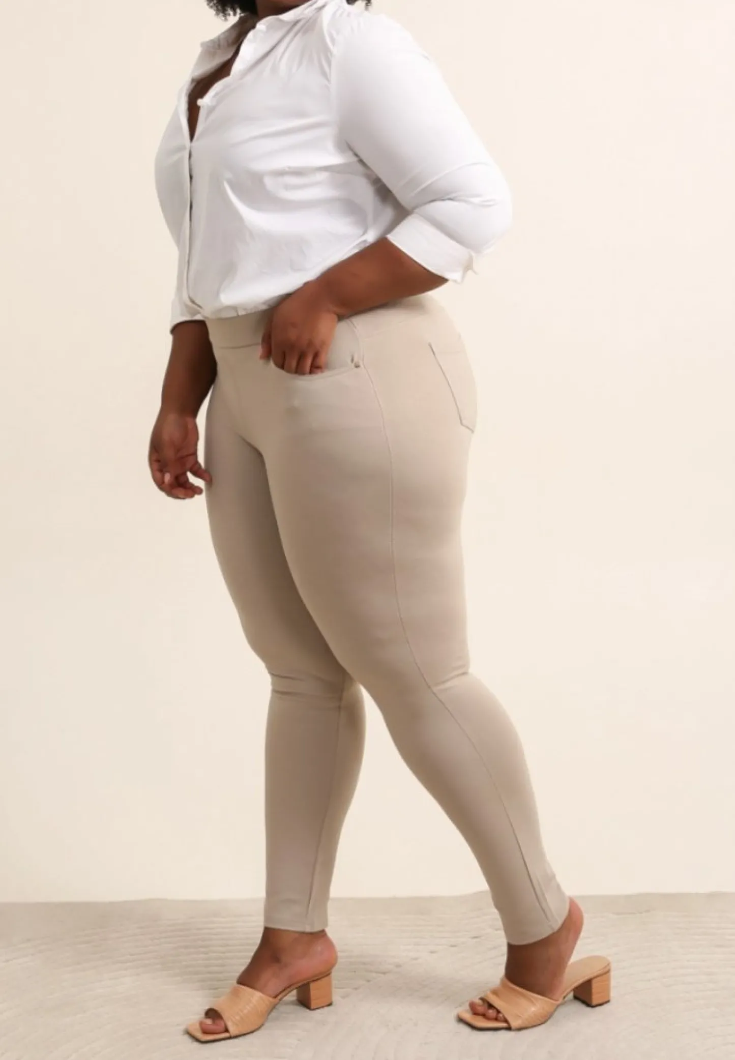 VIAMAJA Leggings Plus size 38-50 Beige Discount