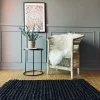 VIAMAJA Luksus måtte i black jute – 60x120cm