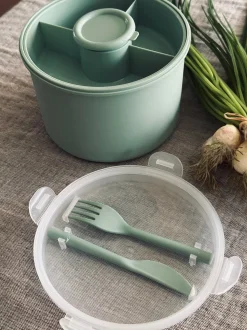 VIAMAJA Lunchbox m. dressing kop - Grøn Outlet