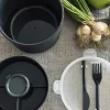 VIAMAJA Lunchbox m. dressing kop - Sort Hot