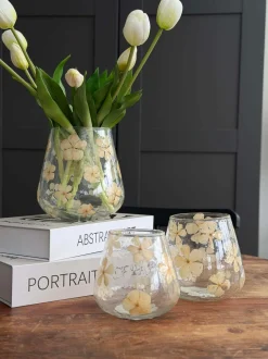 VIAMAJA Lysestage - Glas med blomster - flere størrelser Best