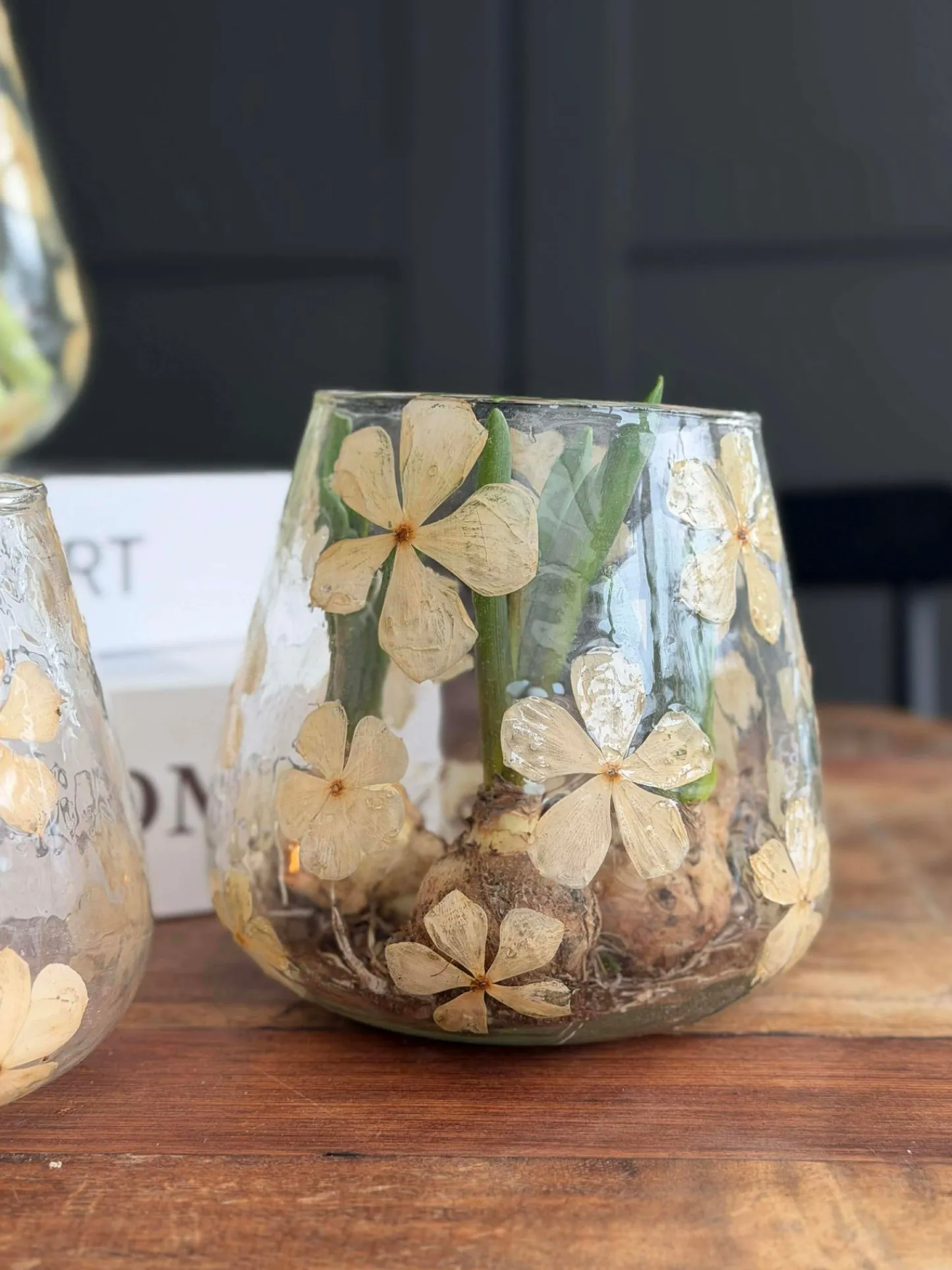 VIAMAJA Lysestage - Glas med blomster - flere størrelser Best