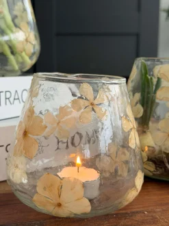 VIAMAJA Lysestage - Glas med blomster - flere størrelser Best
