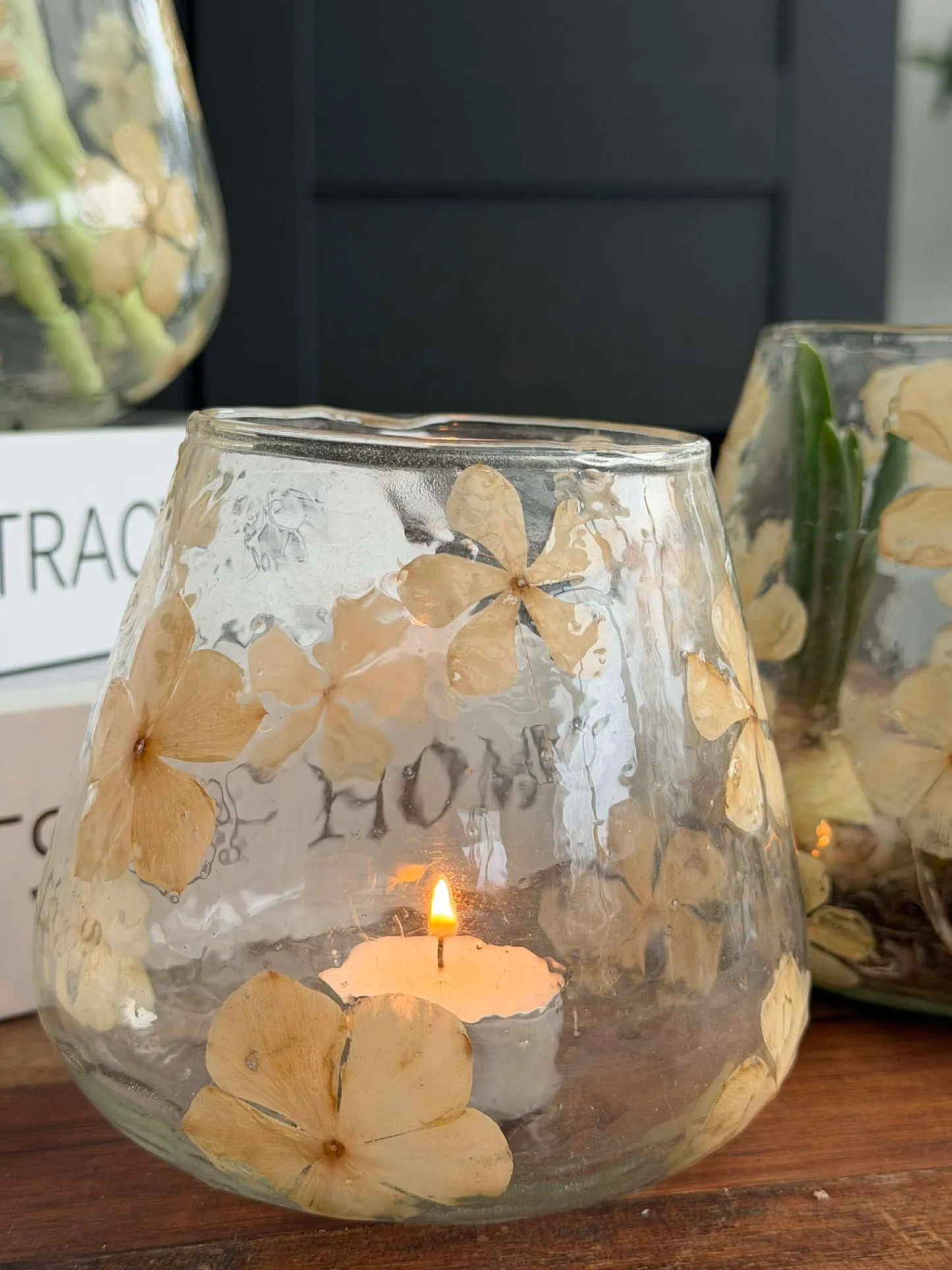 VIAMAJA Lysestage - Glas med blomster - flere størrelser Best
