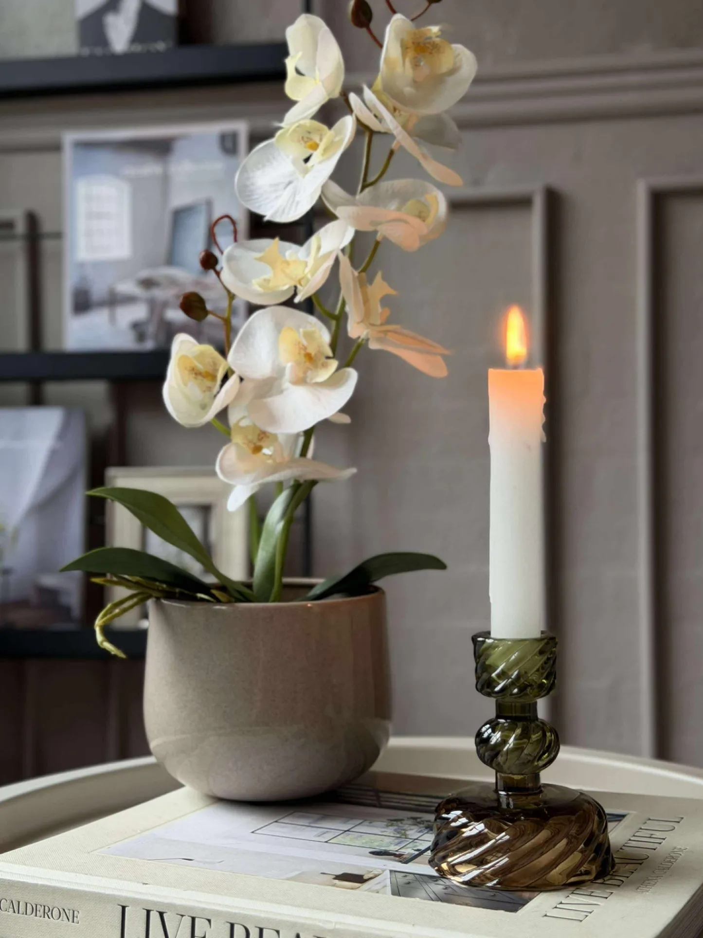VIAMAJA Lysestage Gylden/Grøn - 1 Kugle Hot