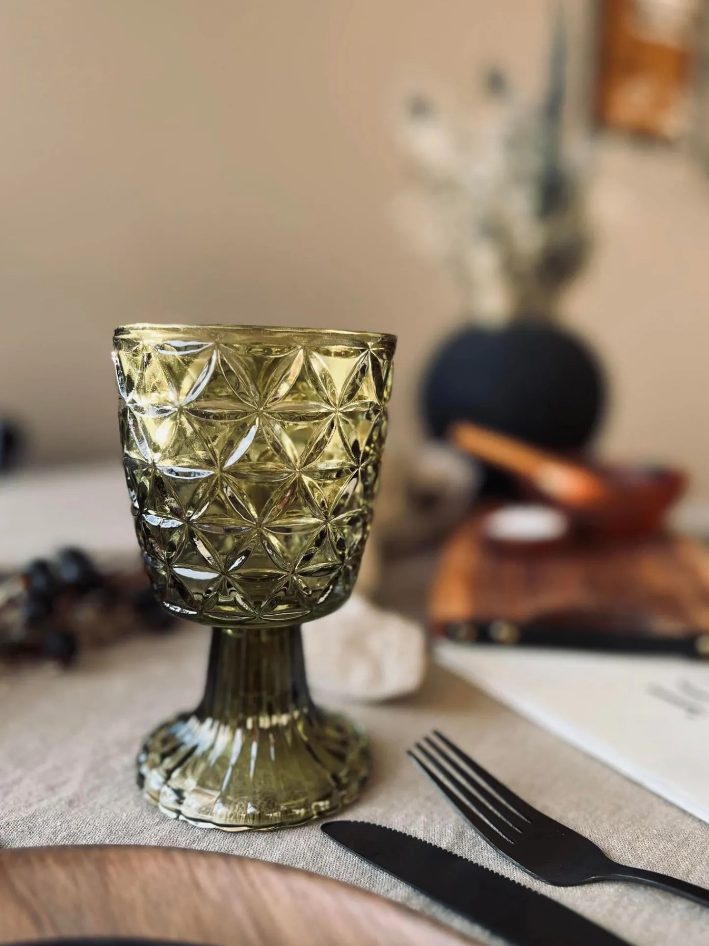 VIAMAJA Lysestage Pokal - Grøn glas