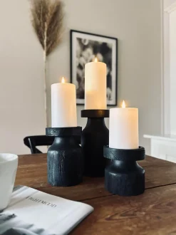 VIAMAJA Lysestage wood til bloklys 20cm Sale