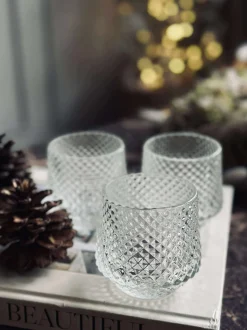 VIAMAJA Lysestager i klar glas - Sæt af 3 stk. Best