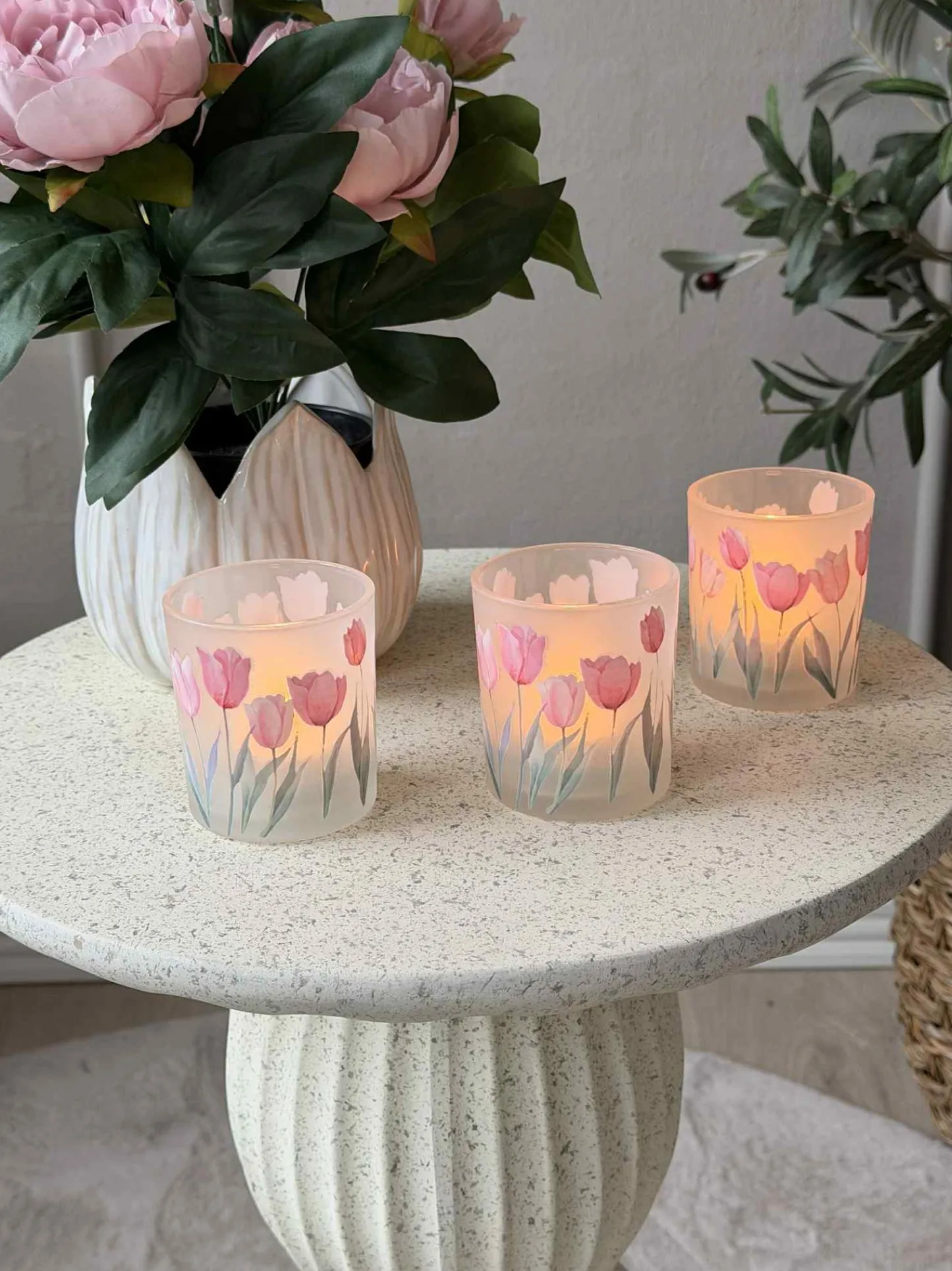 VIAMAJA Lysestager Tulipaner 3stk. Hot