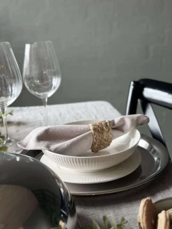 VIAMAJA Madklokke med tallerken - Rustfrit stål - Dia 30cm