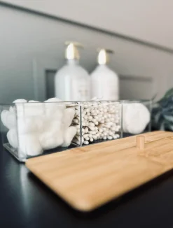 VIAMAJA Makeup organizer - Akryl med bambuslåg Hot