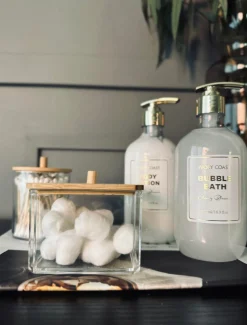 VIAMAJA Makeup organizer - Akryl med bambuslåg