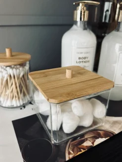 VIAMAJA Makeup organizer - Akryl med bambuslåg