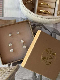 VIAMAJA Mix box med 6 øreringe - Riva 18k forgyldt Outlet