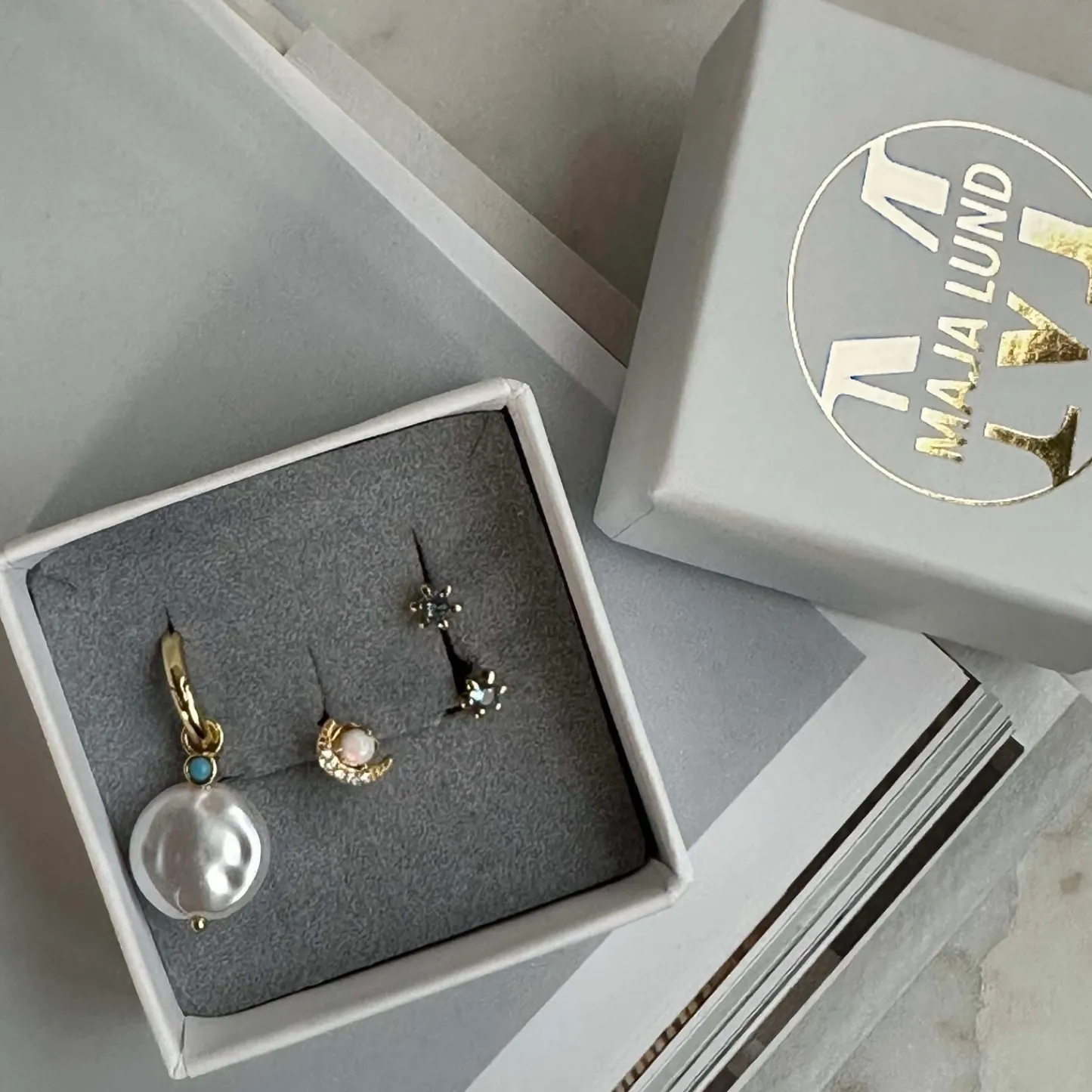 VIAMAJA Mix box OLYMPIA med 4 øreringe - Sterling Silver