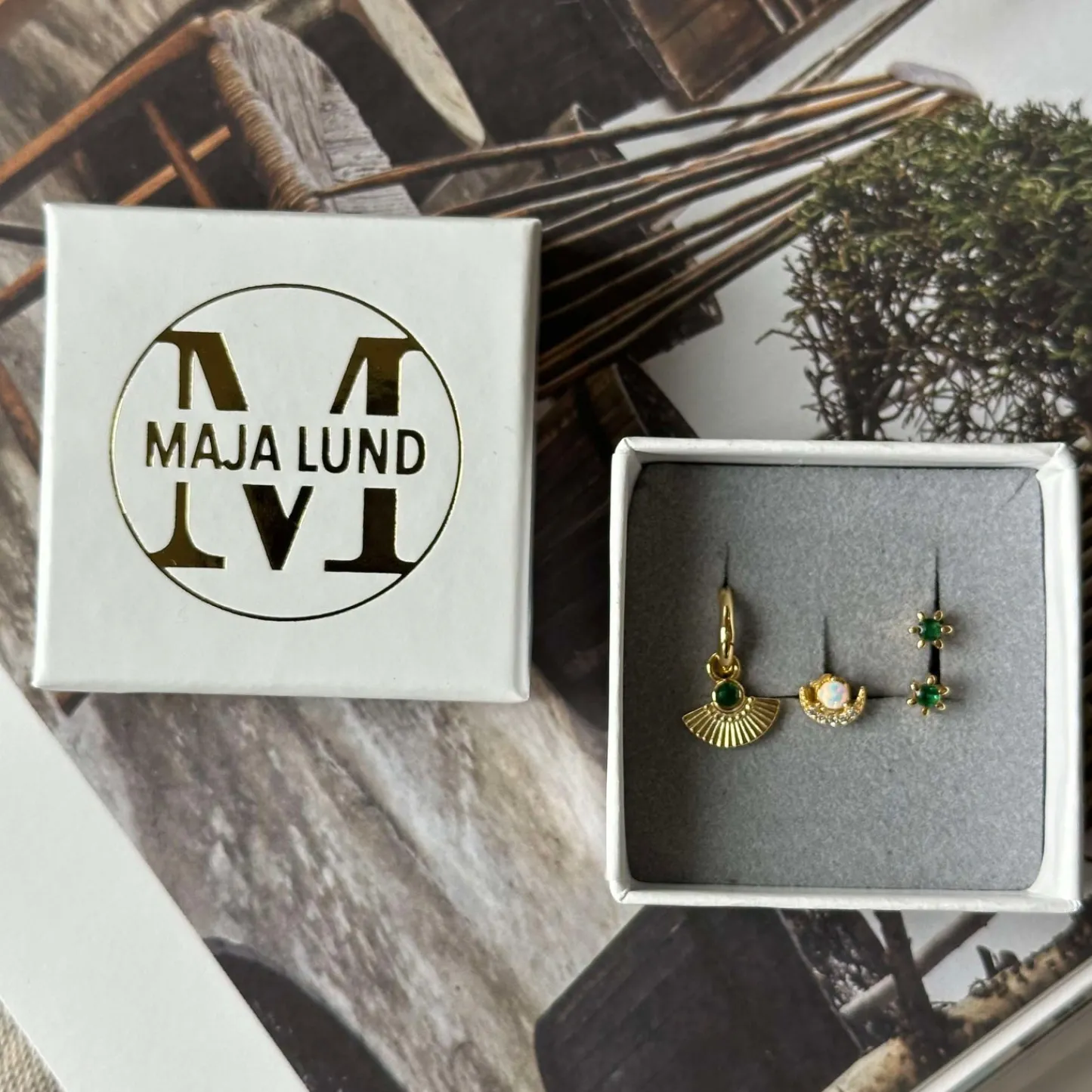 VIAMAJA Mix box TULISA med 4 øreringe - Sterling Silver Outlet