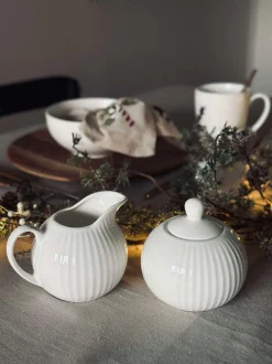 VIAMAJA Mælkekande Riflet - Porcelæn New