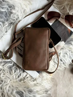 VIAMAJA Mobiltaske Misse - Coffee / gold Clearance