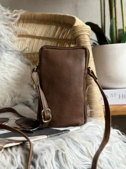 VIAMAJA Mobiltaske Misse - Coffee / gold Clearance
