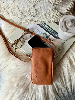 VIAMAJA Mobiltaske Misse - Cognac / silver Online