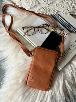 VIAMAJA Mobiltaske Misse - Cognac / gold