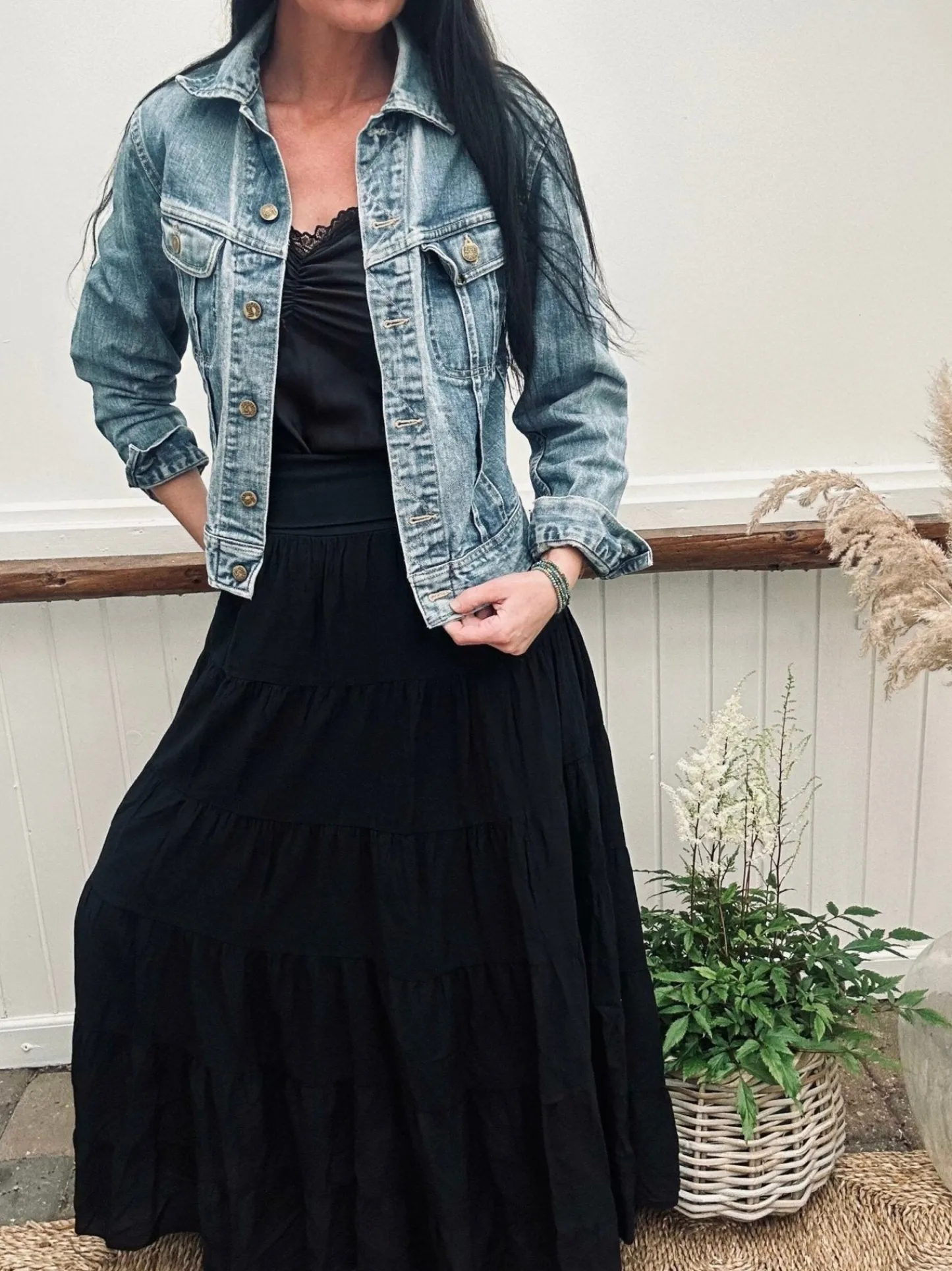 VIAMAJA Nederdel Boheme cotton – S/M Black Clearance