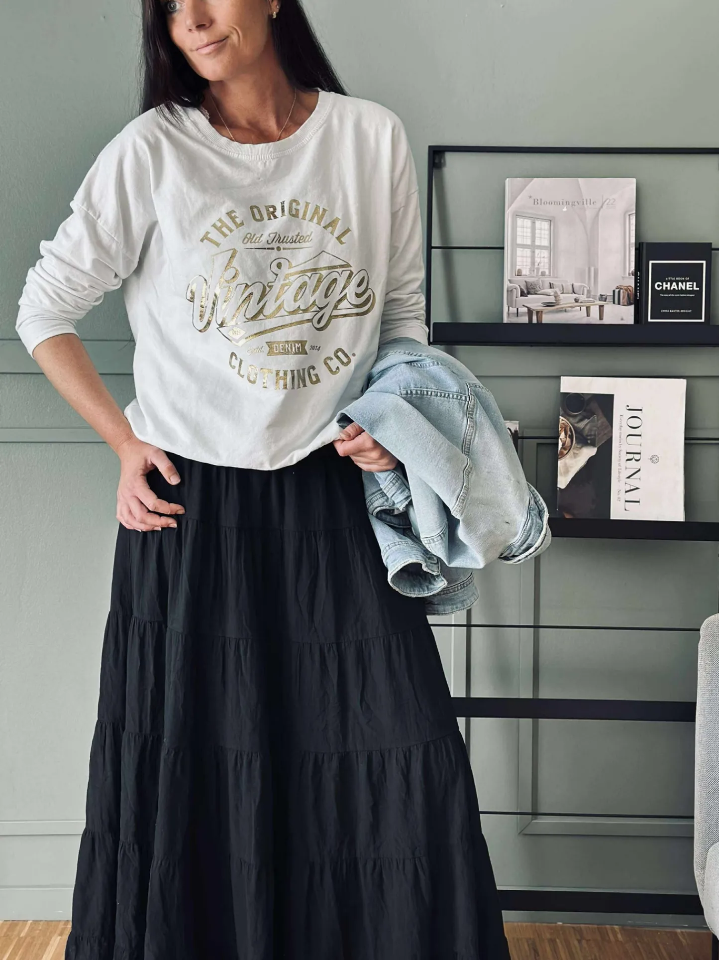 VIAMAJA Nederdel Boheme cotton – S/M Black Clearance
