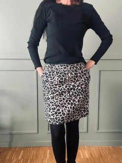 VIAMAJA Nederdel Jane Leopard Grey Best