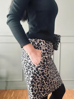 VIAMAJA Nederdel Jane Leopard Grey Best
