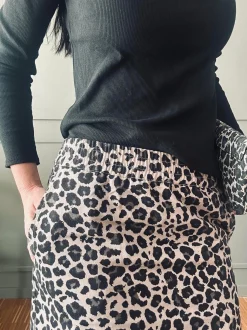 VIAMAJA Nederdel Jane Leopard Grey Best