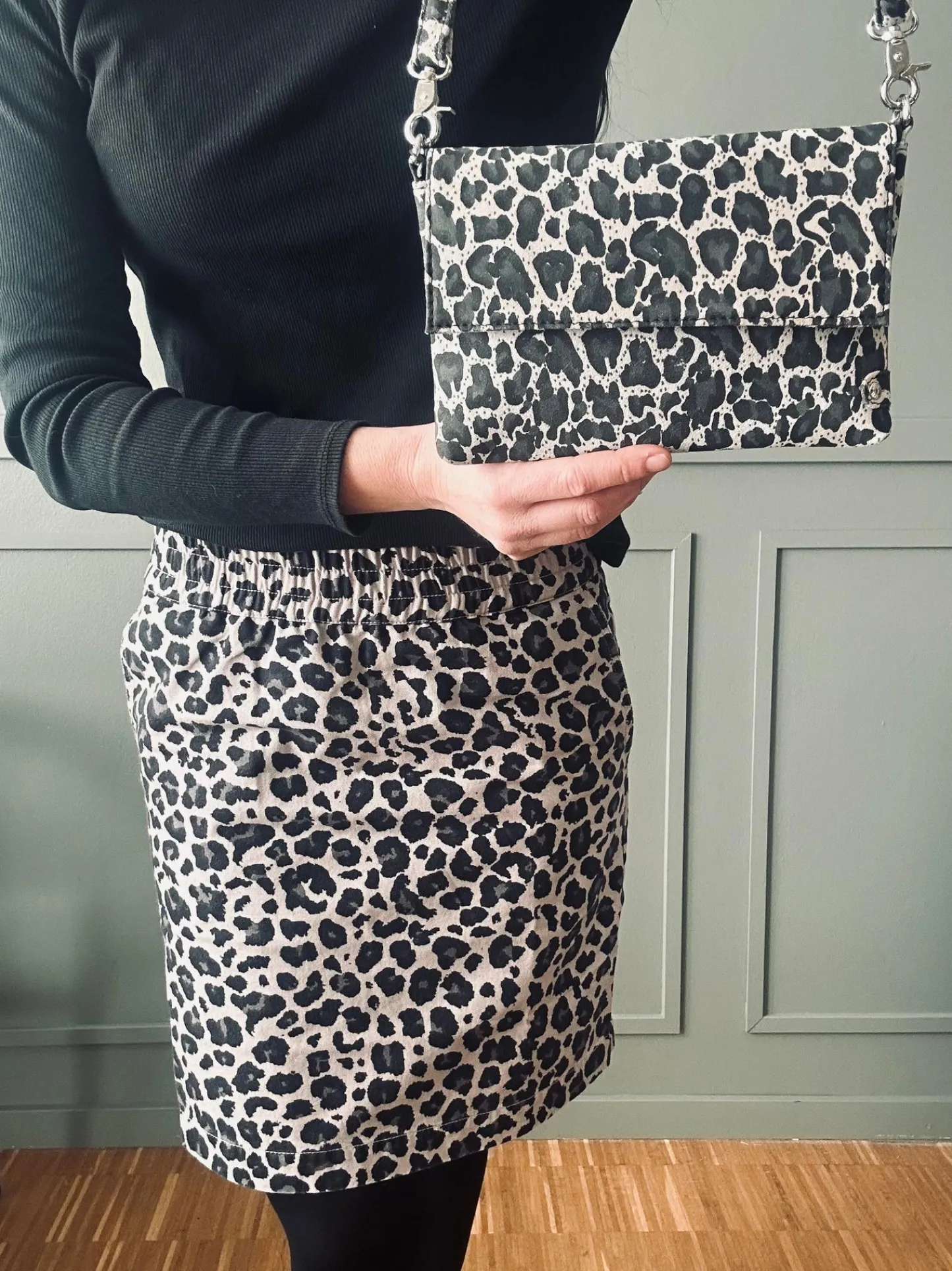 VIAMAJA Nederdel Jane Leopard Grey Best