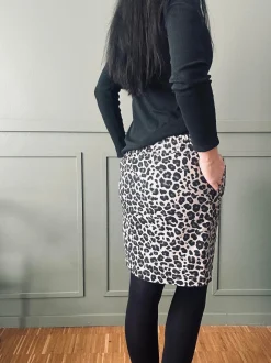 VIAMAJA Nederdel Jane Leopard Grey Best