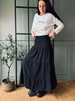 VIAMAJA Nederdel med smock - Black Discount