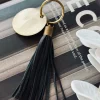 VIAMAJA Nøglering med kvast - Black leather Discount