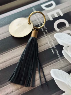 VIAMAJA Nøglering med kvast - Black leather Discount