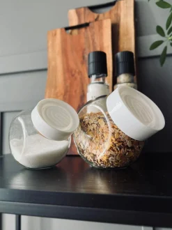 VIAMAJA Opbevaringsglas 700ml - Hvid låg Discount