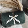 VIAMAJA Plaid 100 % uld - Grå / Oliven Outlet