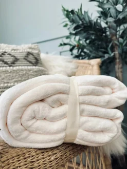 VIAMAJA Plaid i fleece kingsize – White 180×230 Best