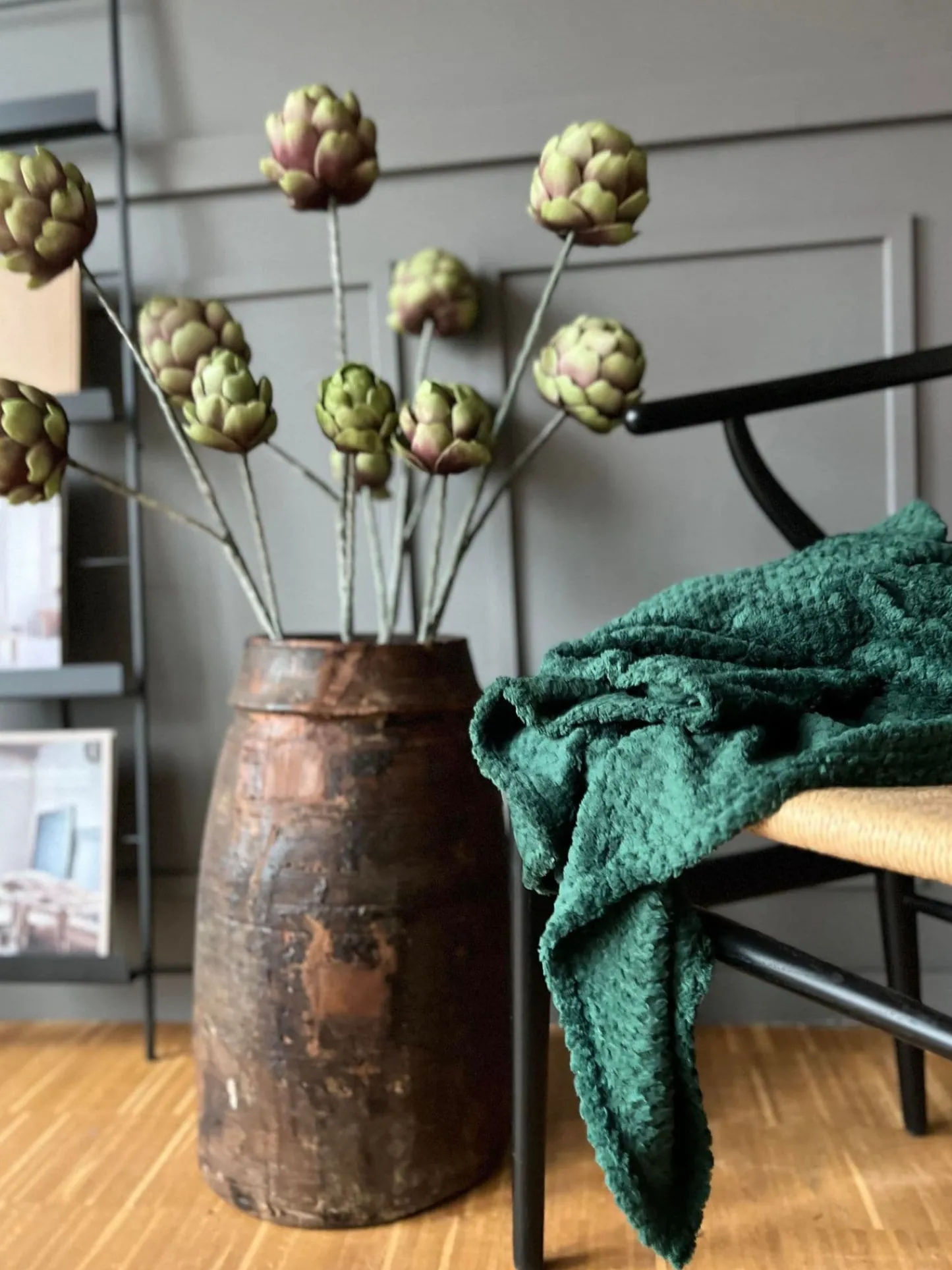 VIAMAJA Plaid i Luxus fleece - Grøn Clearance